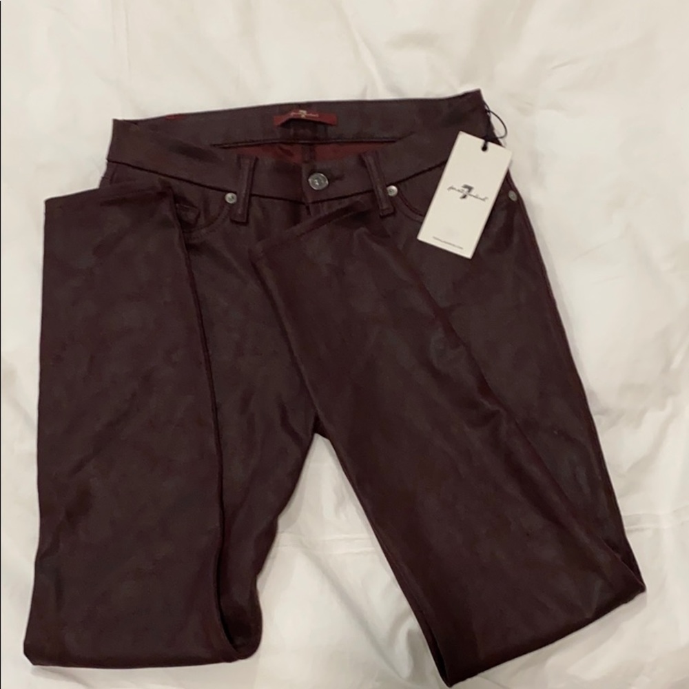 7 For All Mankind Skinny Jean Cabernet Waxed